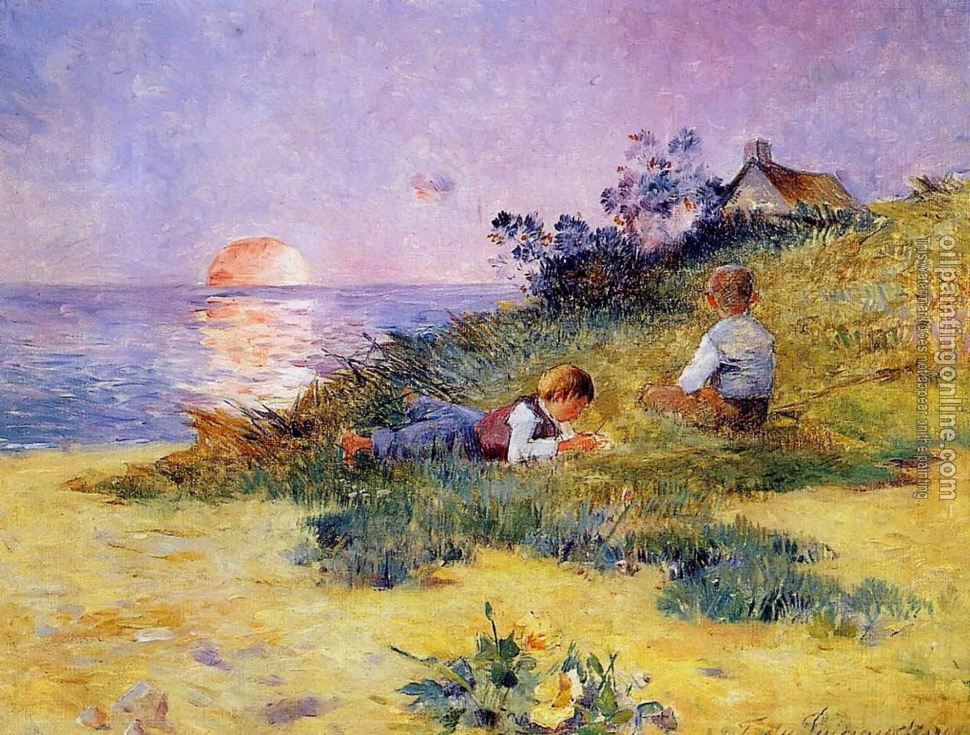 Ferdinand Loyen Du Puigaudeau - Children on a Dune